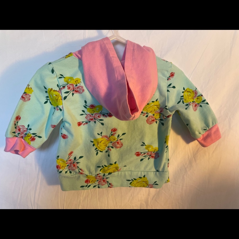 Infant floral long sleeved top with hood